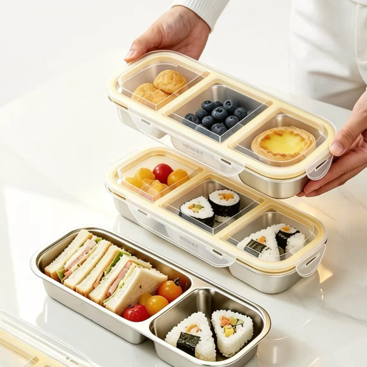 Food Storage Oven Safe - Roestvrijstalen voedselopslagcontainer met deksel, voedselveilige, afgesloten