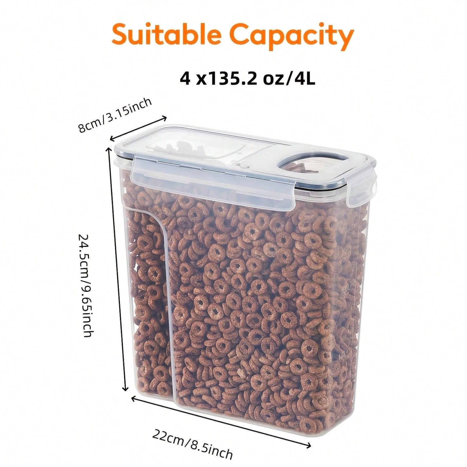 Food Storage Labels - Luchtdichte voedselbewaarcontainers met deksels, 4 stuks,