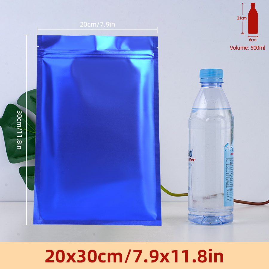 Food Storage Bag - 100 stuks matte blauwe foliezakjes met