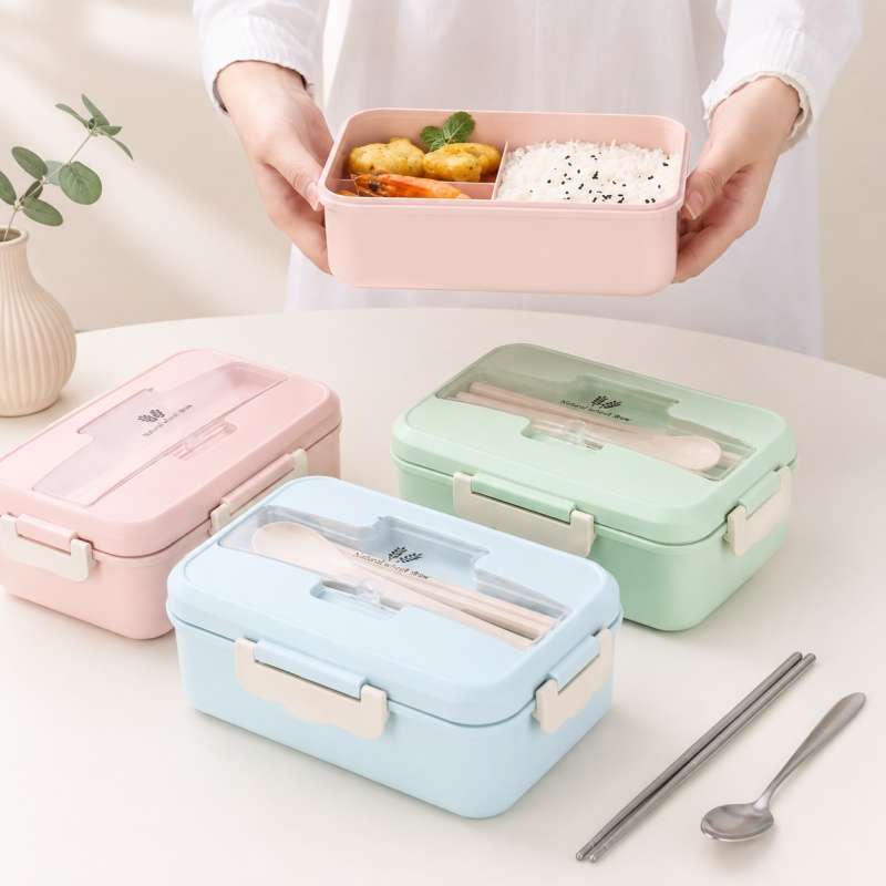 Food Storage Oven Safe - Lunchbox van tarwehalm, magnetronbestendig, draagbare bento-box