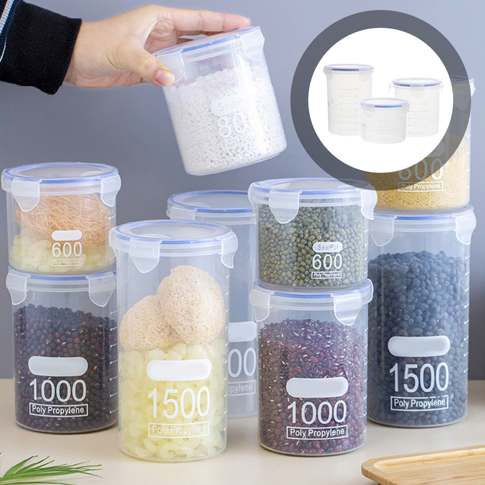 6 stuks afsluitbare voorraadpo - Food Storage Containers recensie en prijs