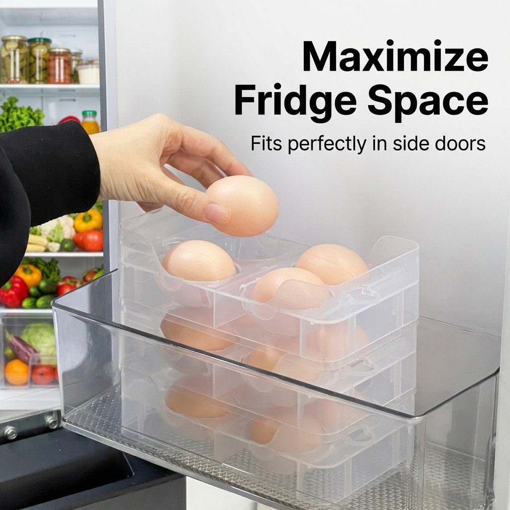 Stapelbare eierhouder, koelkas - Food Storage With Dividers recensie en prijs