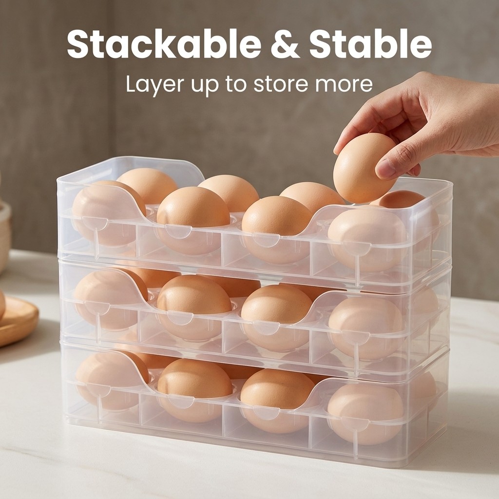 Stapelbare eierhouder, koelkas - Food Storage With Dividers recensie en prijs
