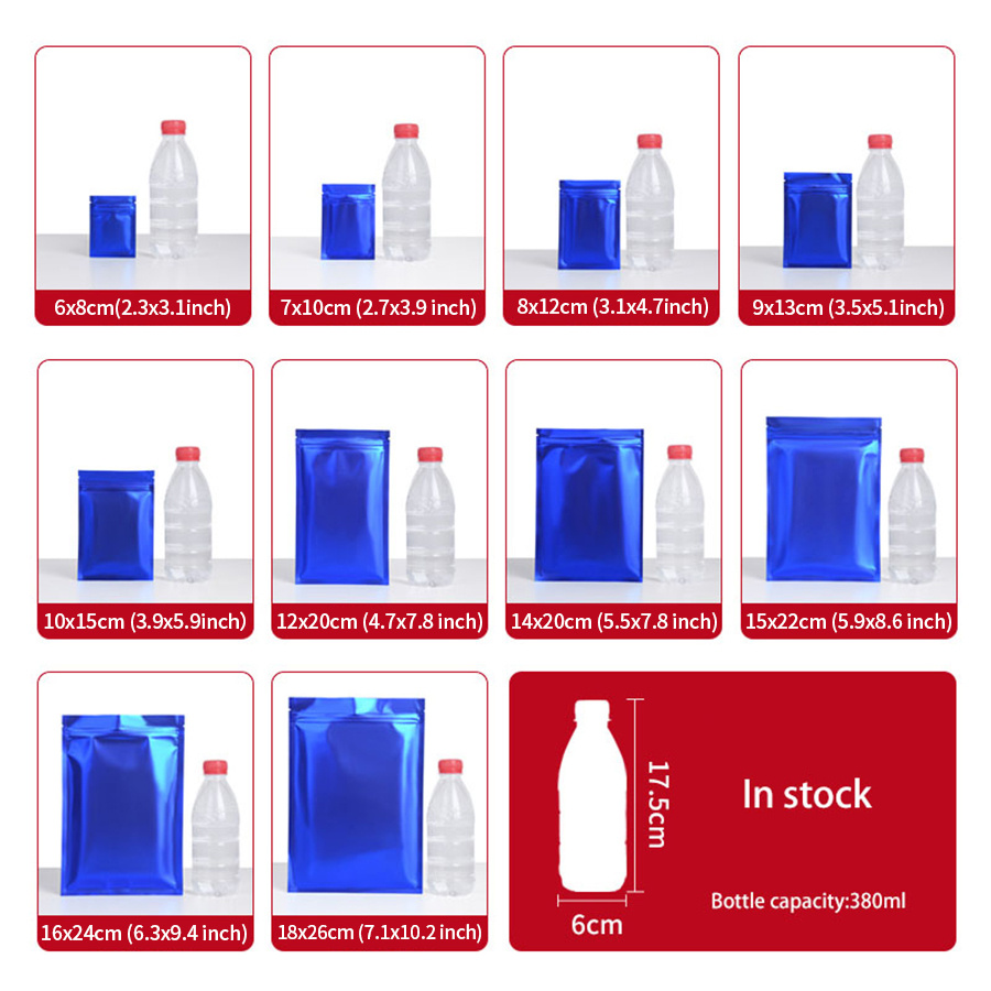100 stuks matte blauwe folieza - Food Storage Bag recensie en prijs