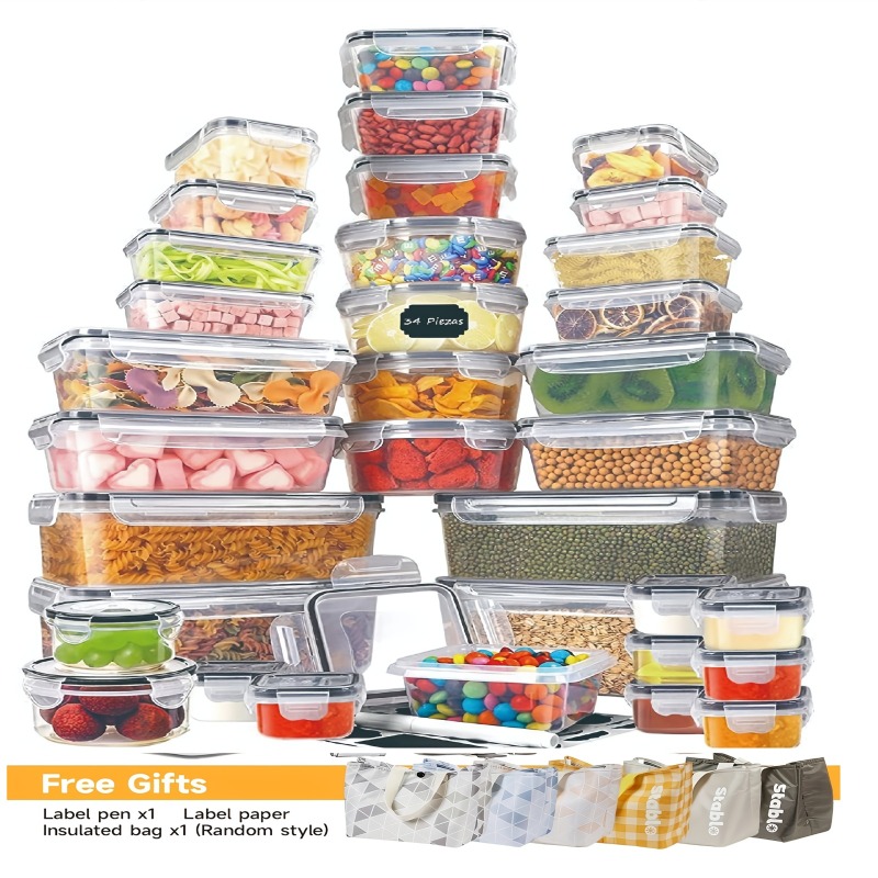 48-delige BPA-vrije voedselbew - Food Storage Labels recensie en prijs